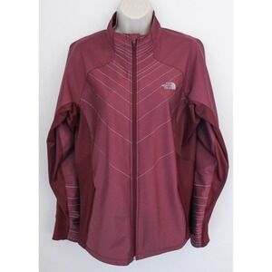 The North Face Rain Jacket Womens XL Red Full Zip WindWall FlashDry Softshell